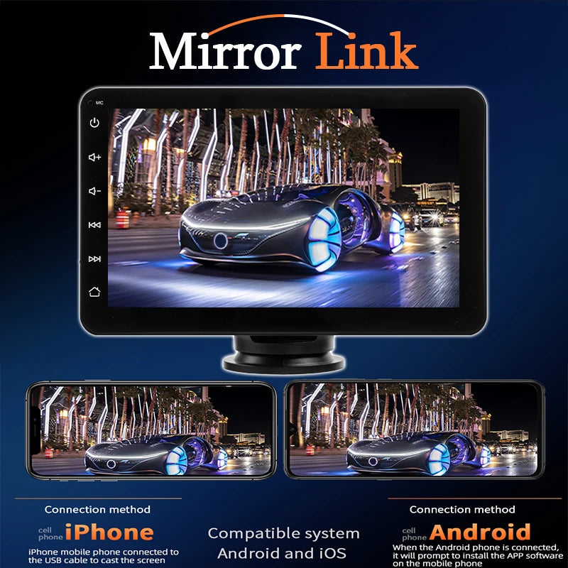 7" Portable Stereo Wireless Carplay Android Auto