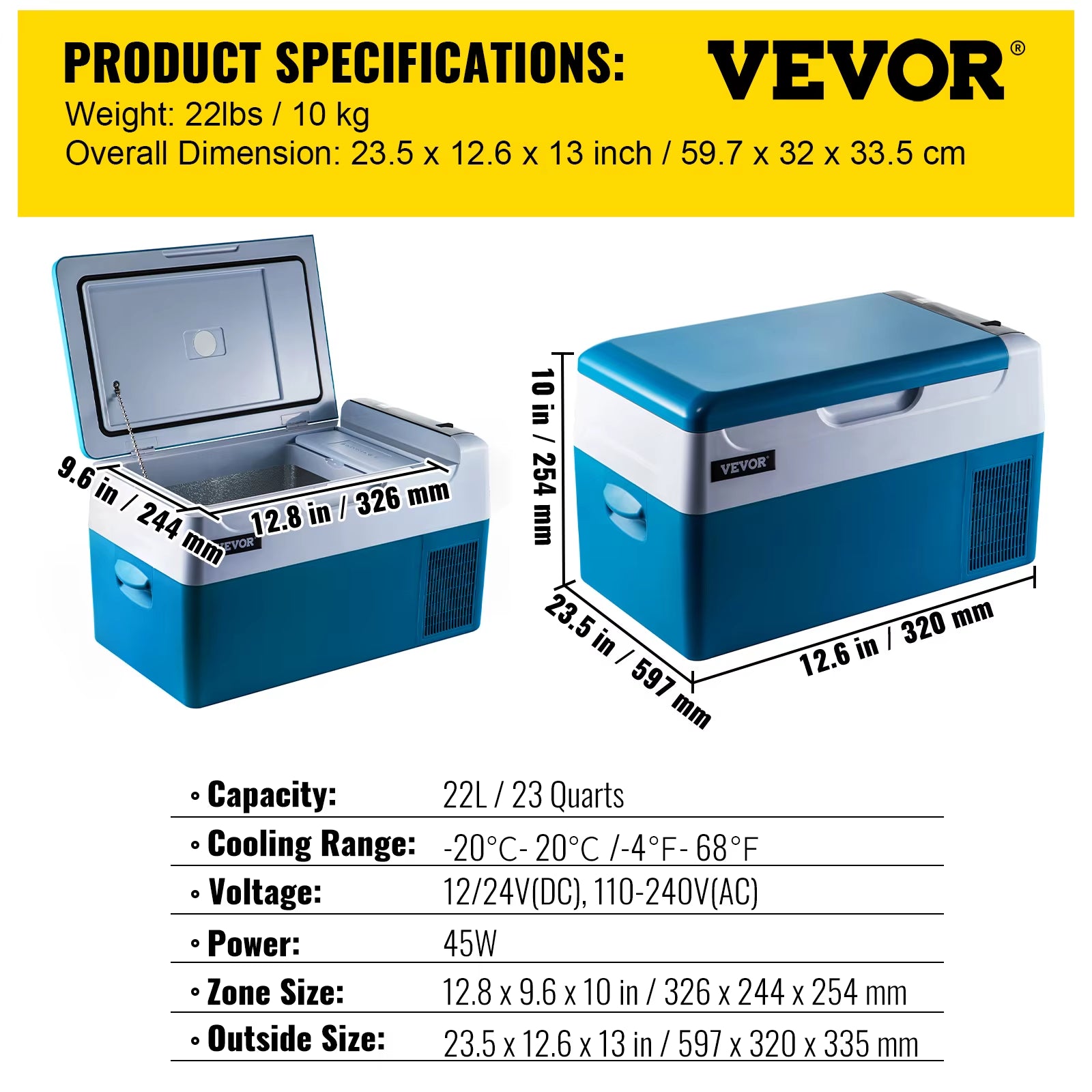 Car Refrigerator and Cooler 12/24V Ice Box for Camping 20L-22L-35L-45L-55L