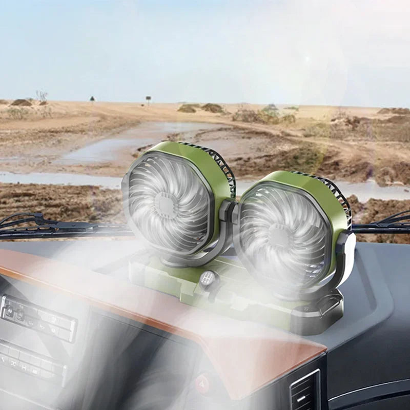 Dual-Head Car Cooling Fan