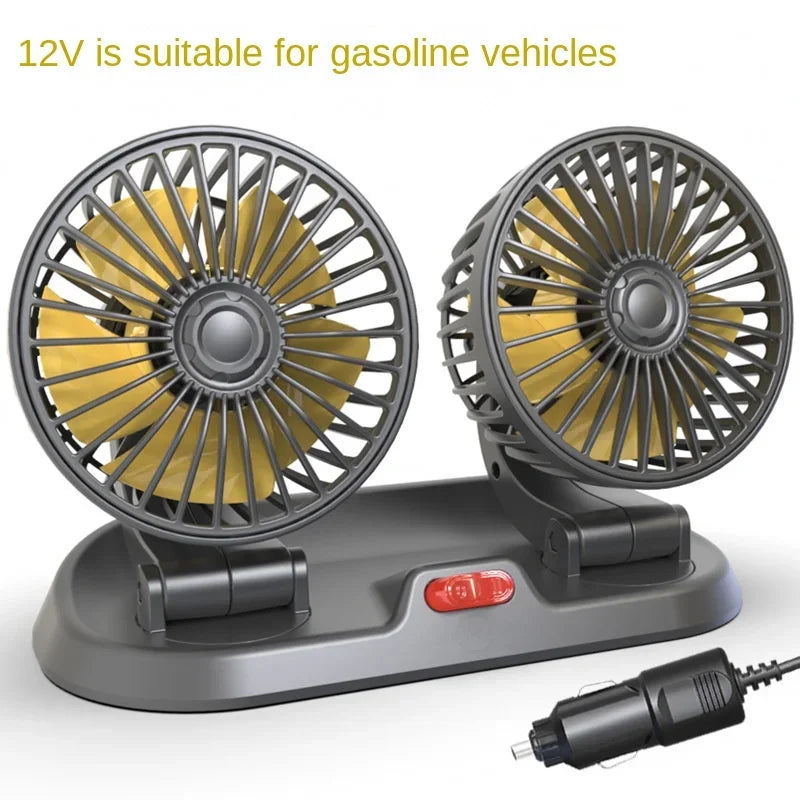 Car Fan 360° Adjustable 3 Head 