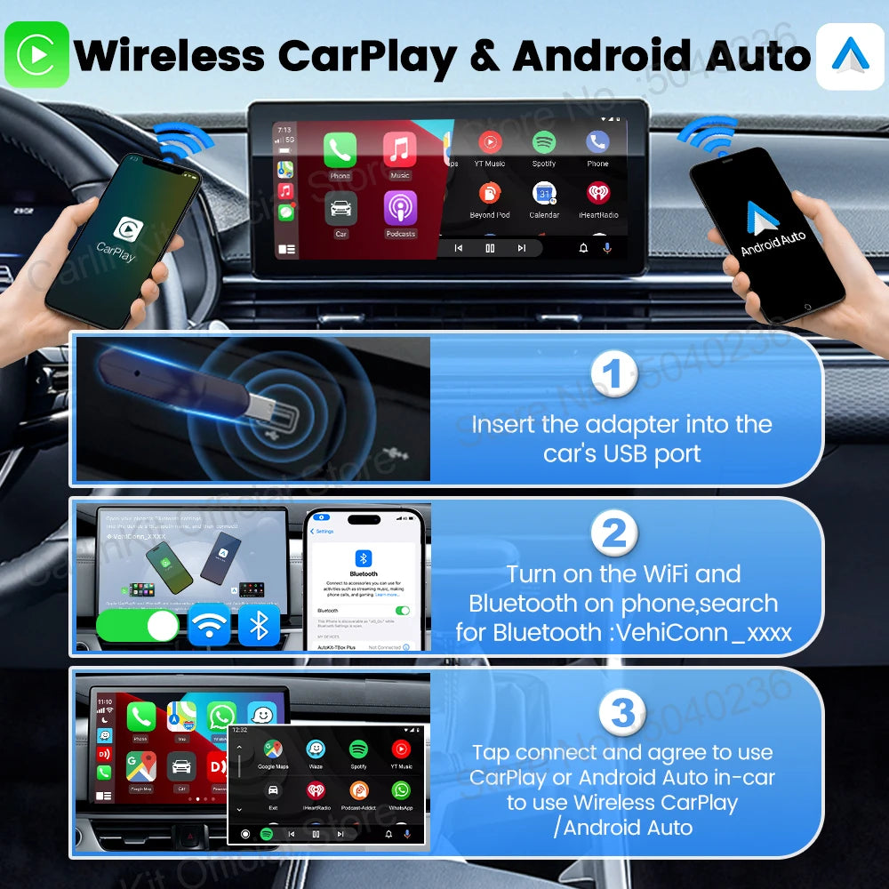 Mini Ultra Wireless Adapter Wireless Carplay Android Auto