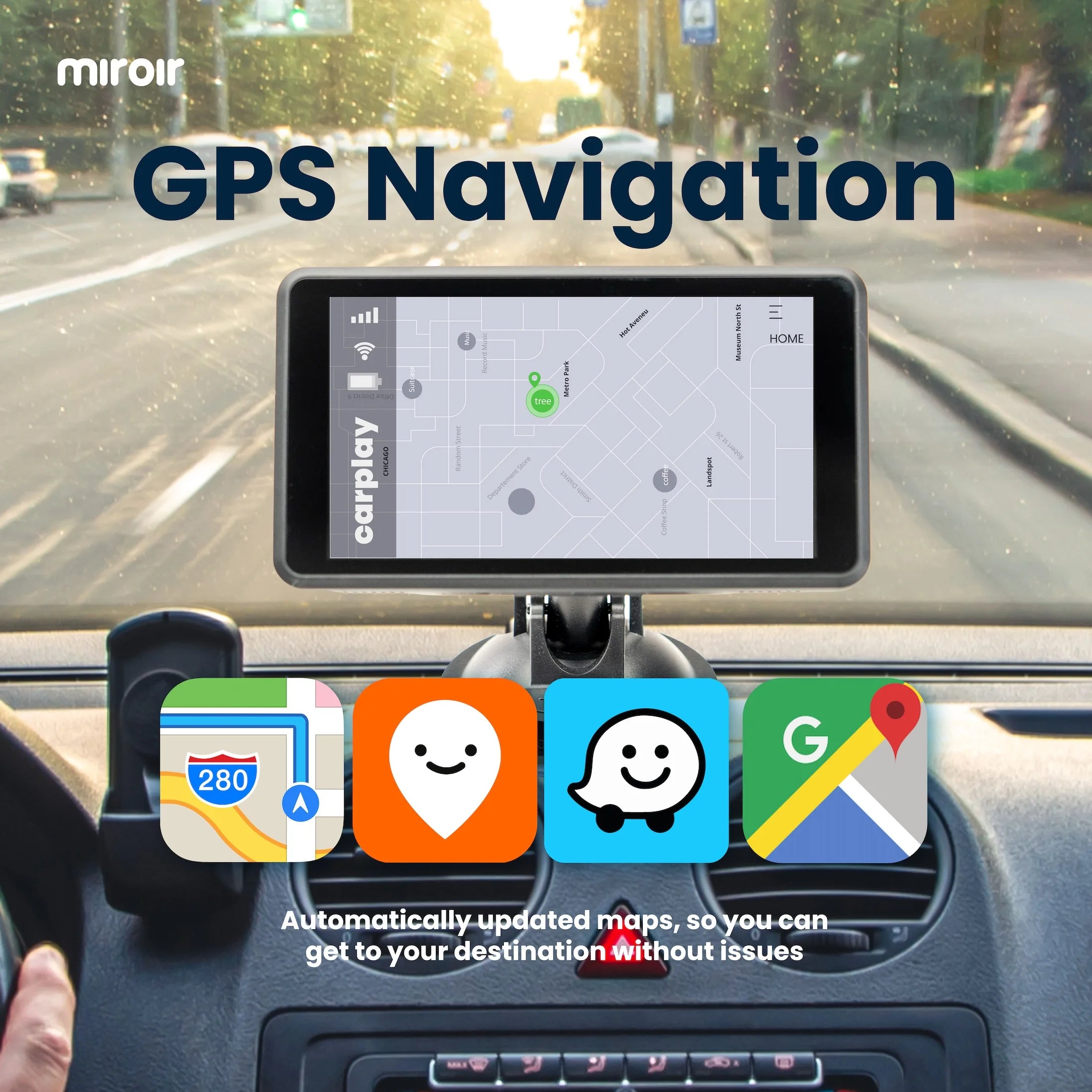 Drivvplay 5-Inch Portable In-Dash Car Unit with Wireless CarPlay and Android Auto Integration