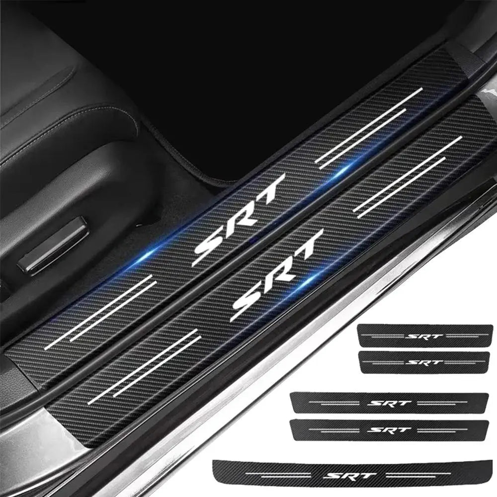 Car Door Sill Protector, Car Door Sill Sticker, Anti-Scratch Car Door Sill Sticker, Automotive Car Exterior Accessories for Dodge SRT Logo Decoration