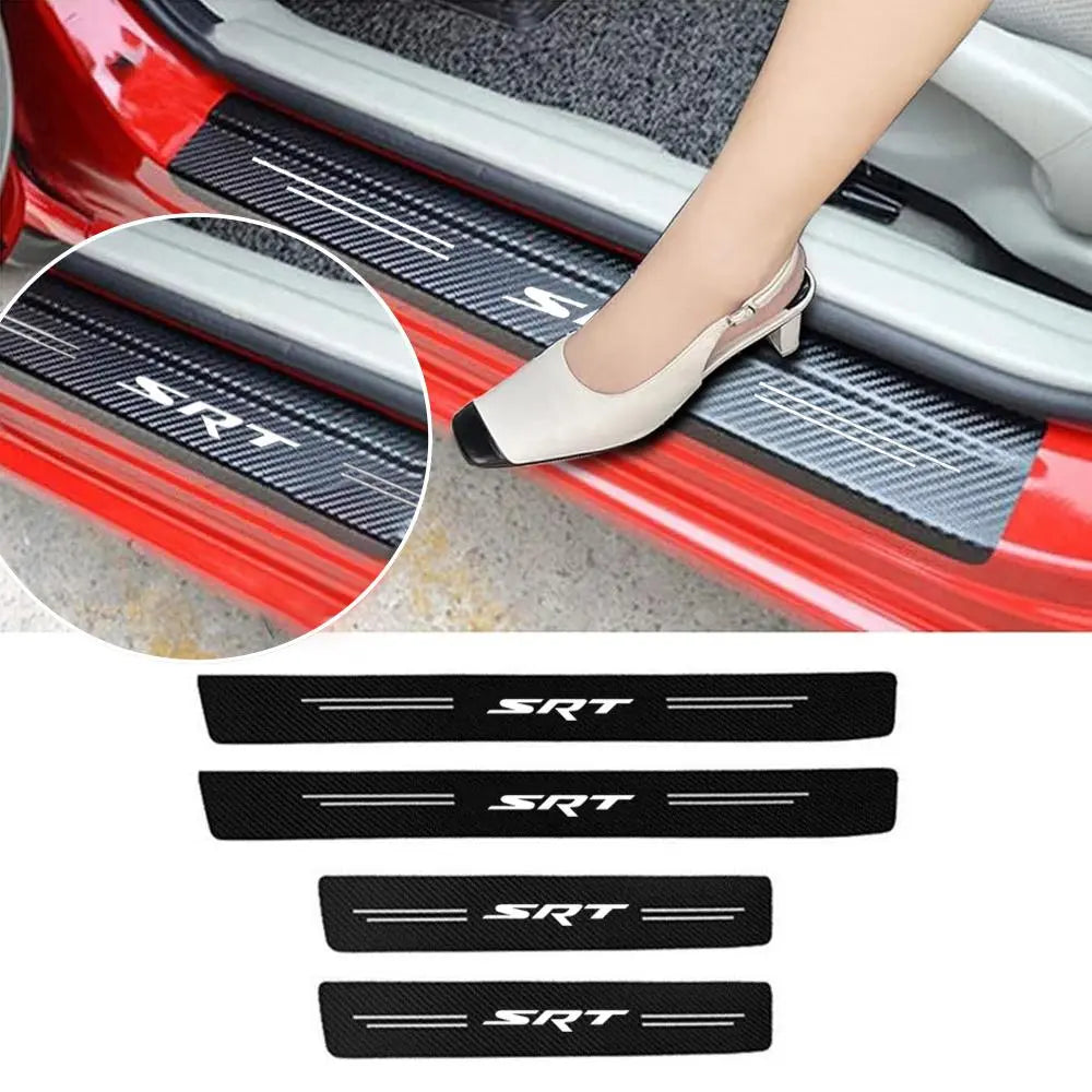 Car Door Sill Protector, Car Door Sill Sticker, Anti-Scratch Car Door Sill Sticker, Automotive Car Exterior Accessories for Dodge SRT Logo Decoration