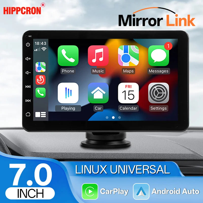 7" Portable Stereo Wireless Carplay Android Auto