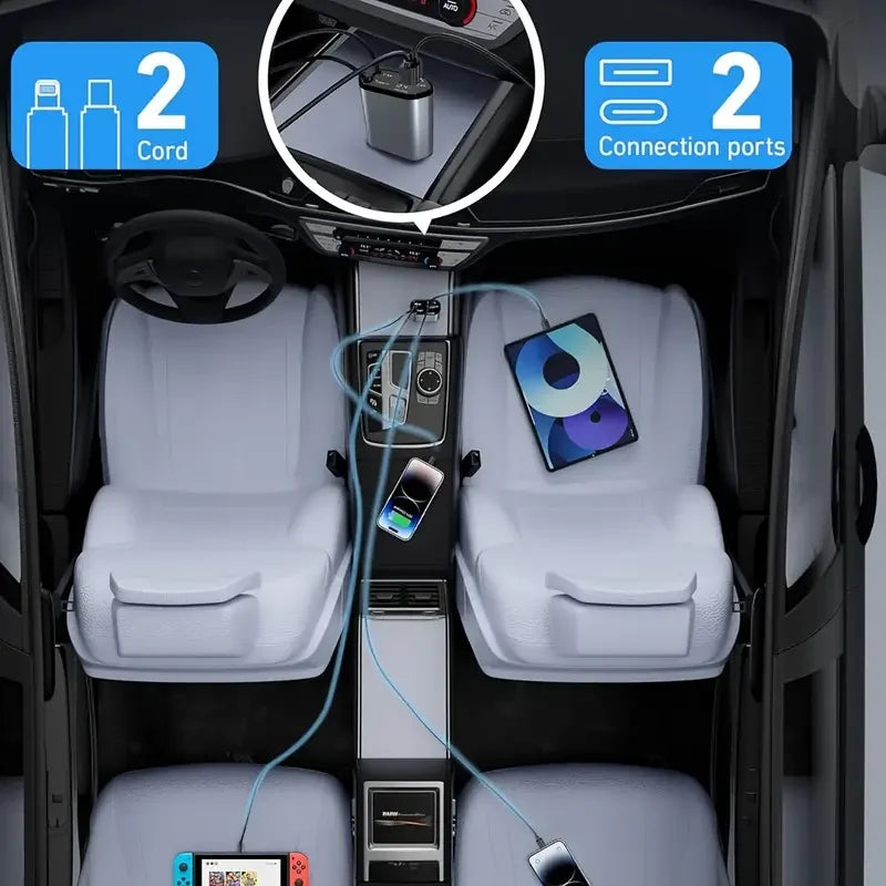 4 in 1 120W Car Charger