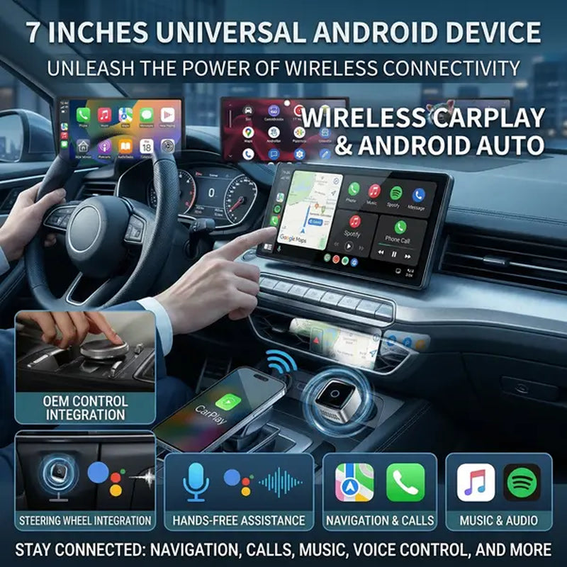 Cars Accessories 2-In-1 Carplay Wireless Adapter, Carplay Adapter, Suitable for Apple and Android Systems