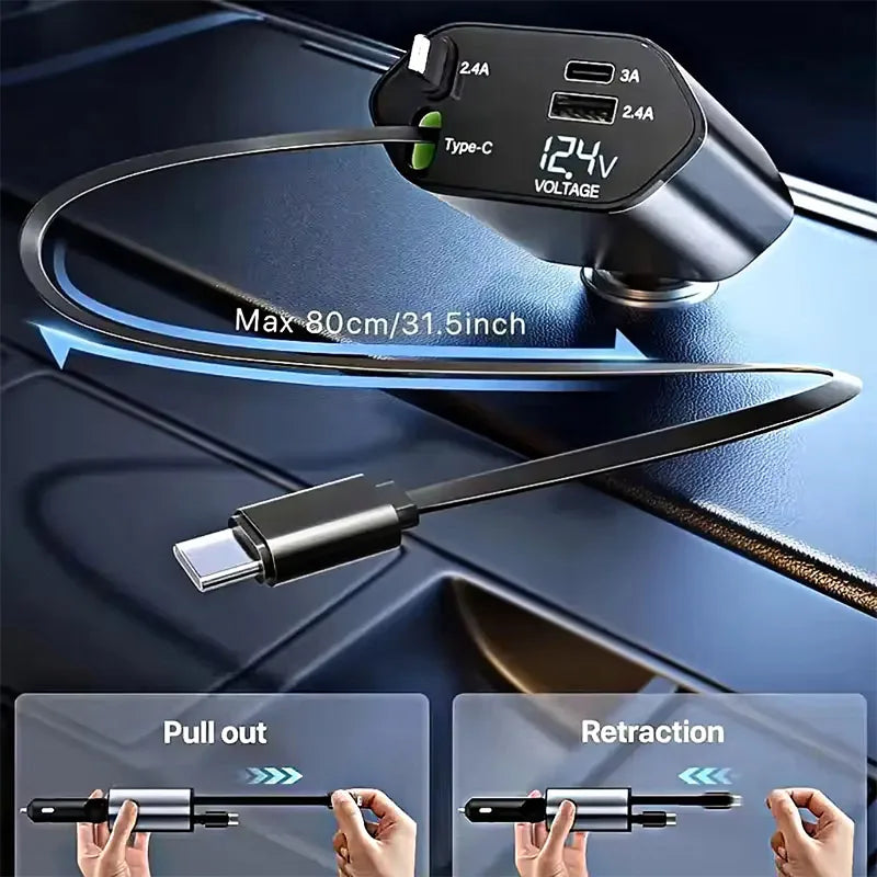 4 in 1 120W Car Charger