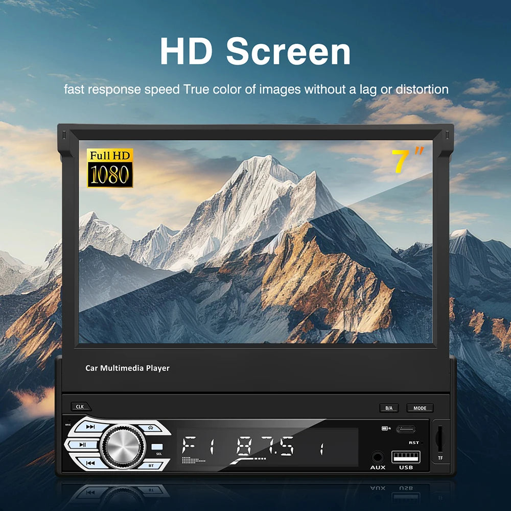 Universal 7" Flip Out Car Stereo with Wireless Carplay and Android Auto