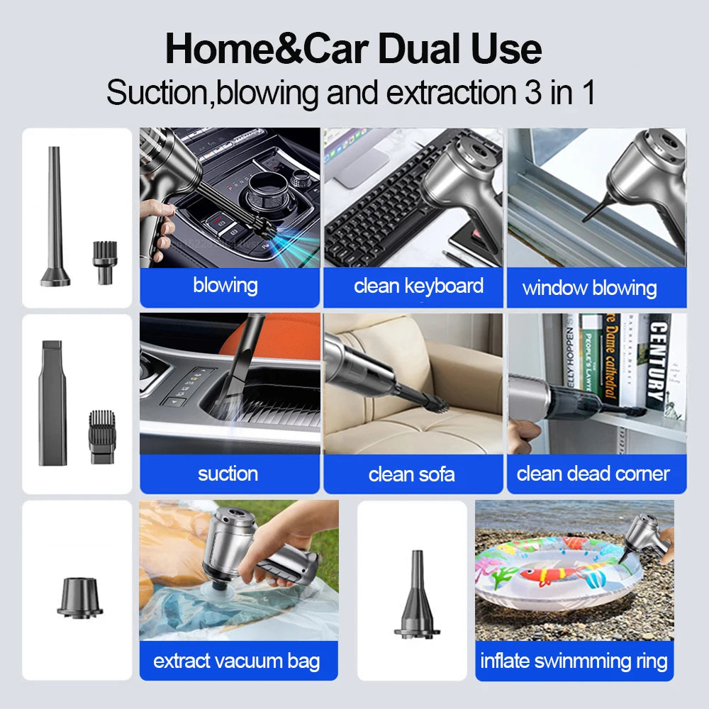 Powerful Wireless Car Vacuum Cleaner 95000PA