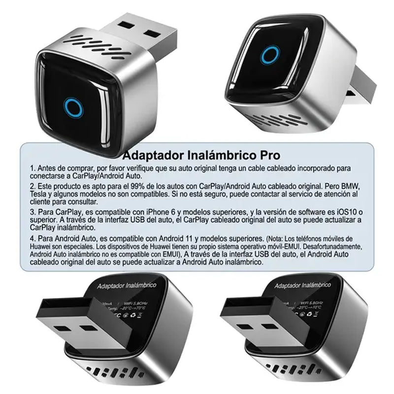 Cars Accessories 2-In-1 Carplay Wireless Adapter, Carplay Adapter, Suitable for Apple and Android Systems