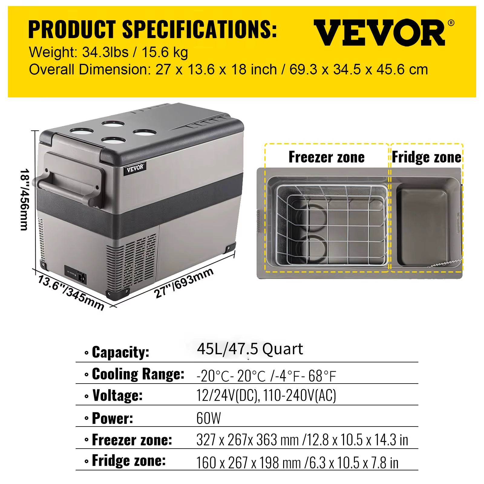 Car Refrigerator and Cooler 12/24V Ice Box for Camping 20L-22L-35L-45L-55L