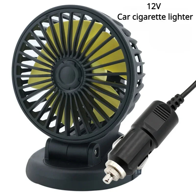 Car Fan 360° Adjustable 3 Head 