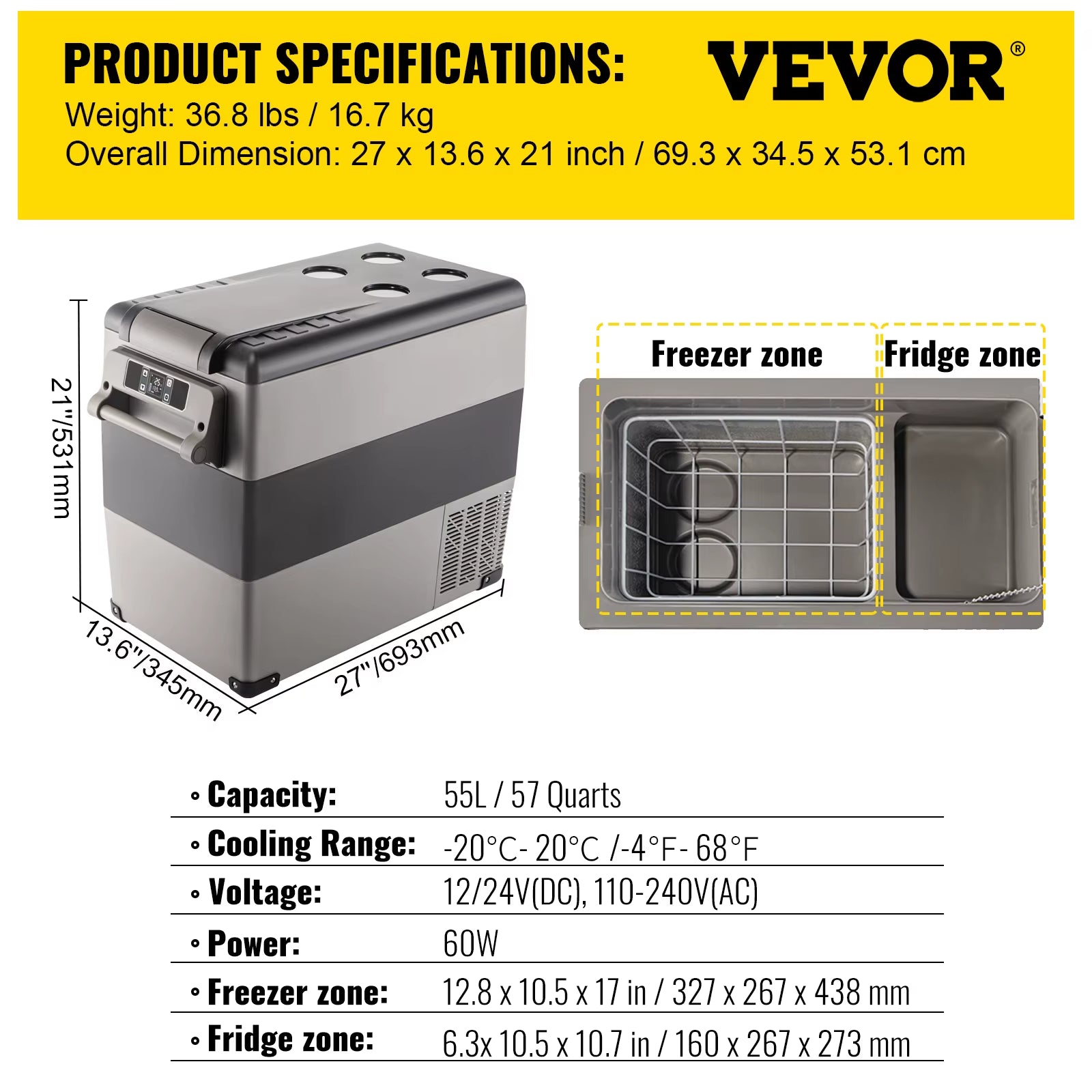 Car Refrigerator and Cooler 12/24V Ice Box for Camping 20L-22L-35L-45L-55L
