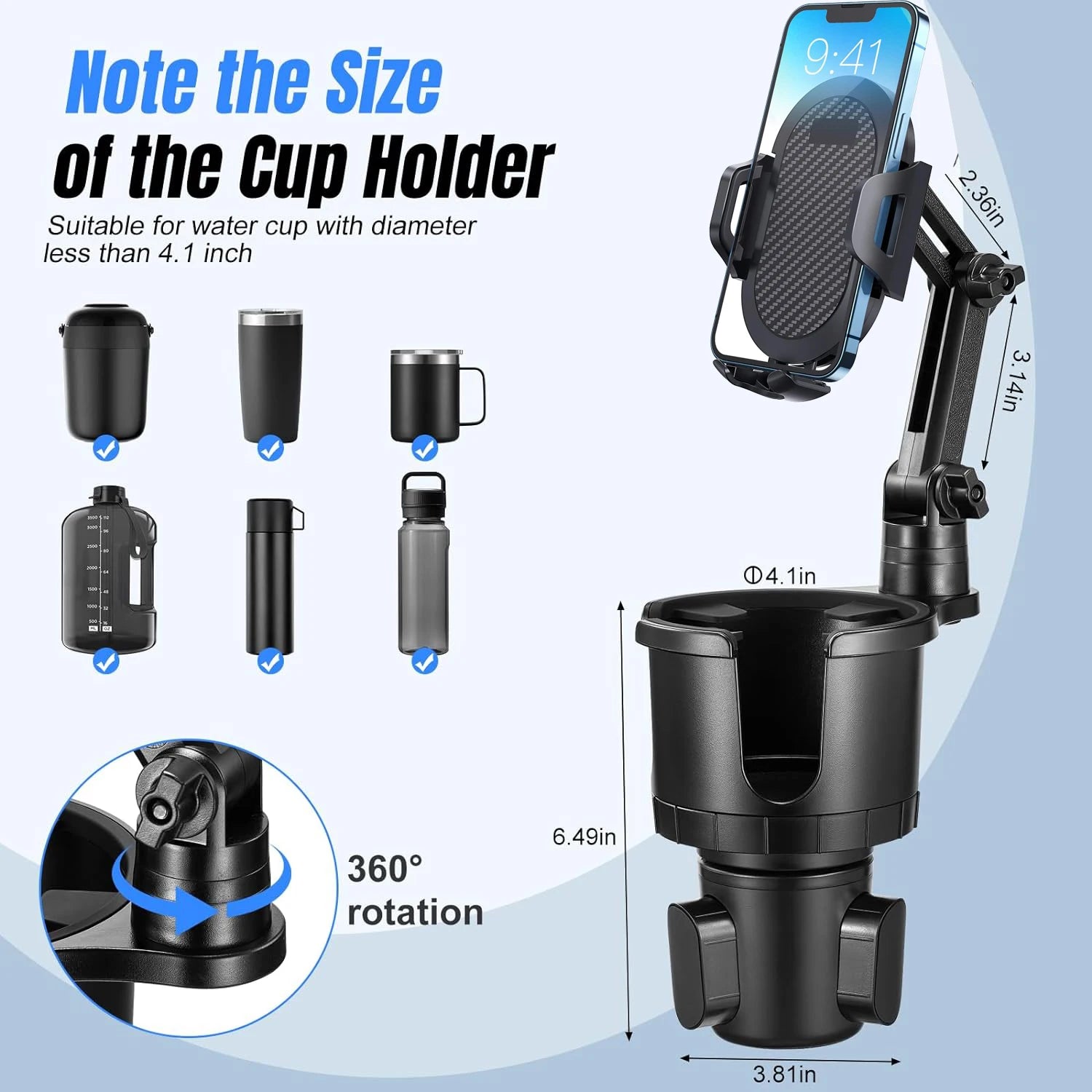 2 in 1 Cup Holder and Phone Mount