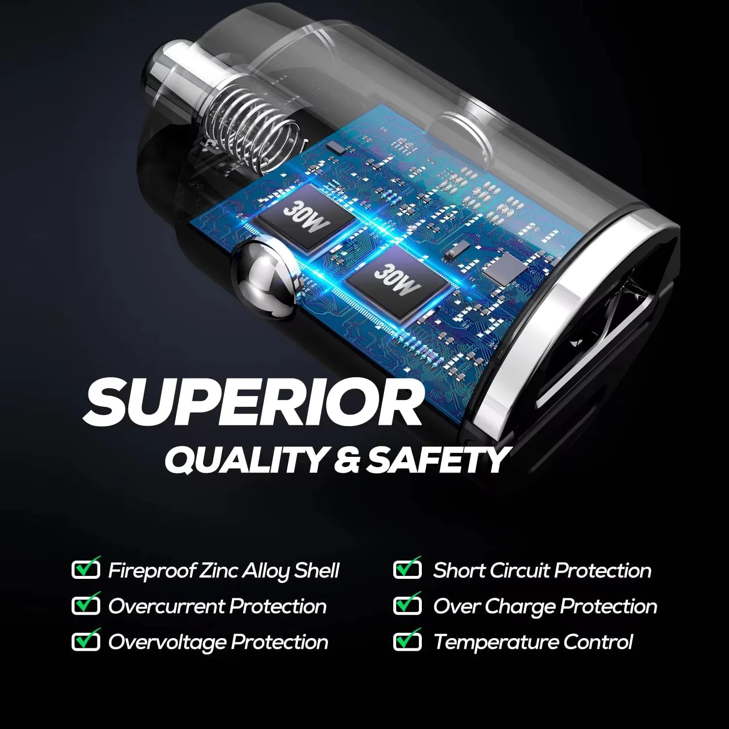 Mini Car Charger 12-24V