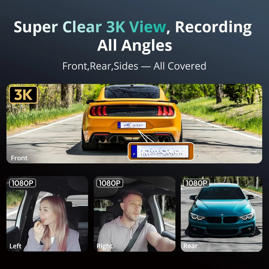 3K 4-Channel Dash Cam
