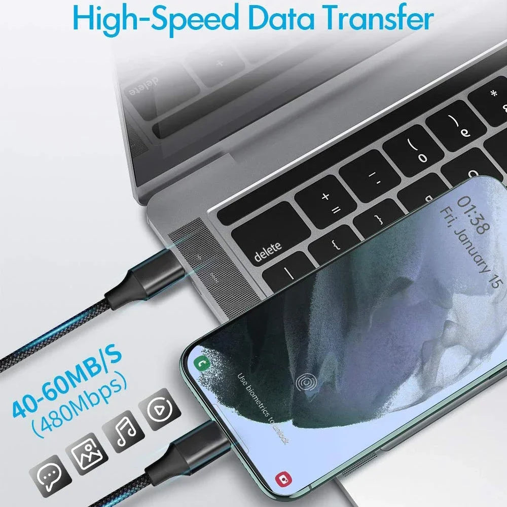Long Type C Cable Fast Charging 8M 5M 3M