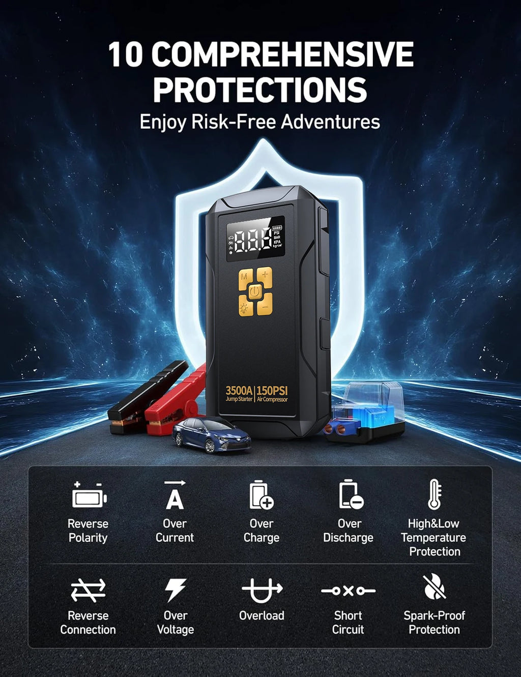 Jump Starter with Air Compressor 3500A