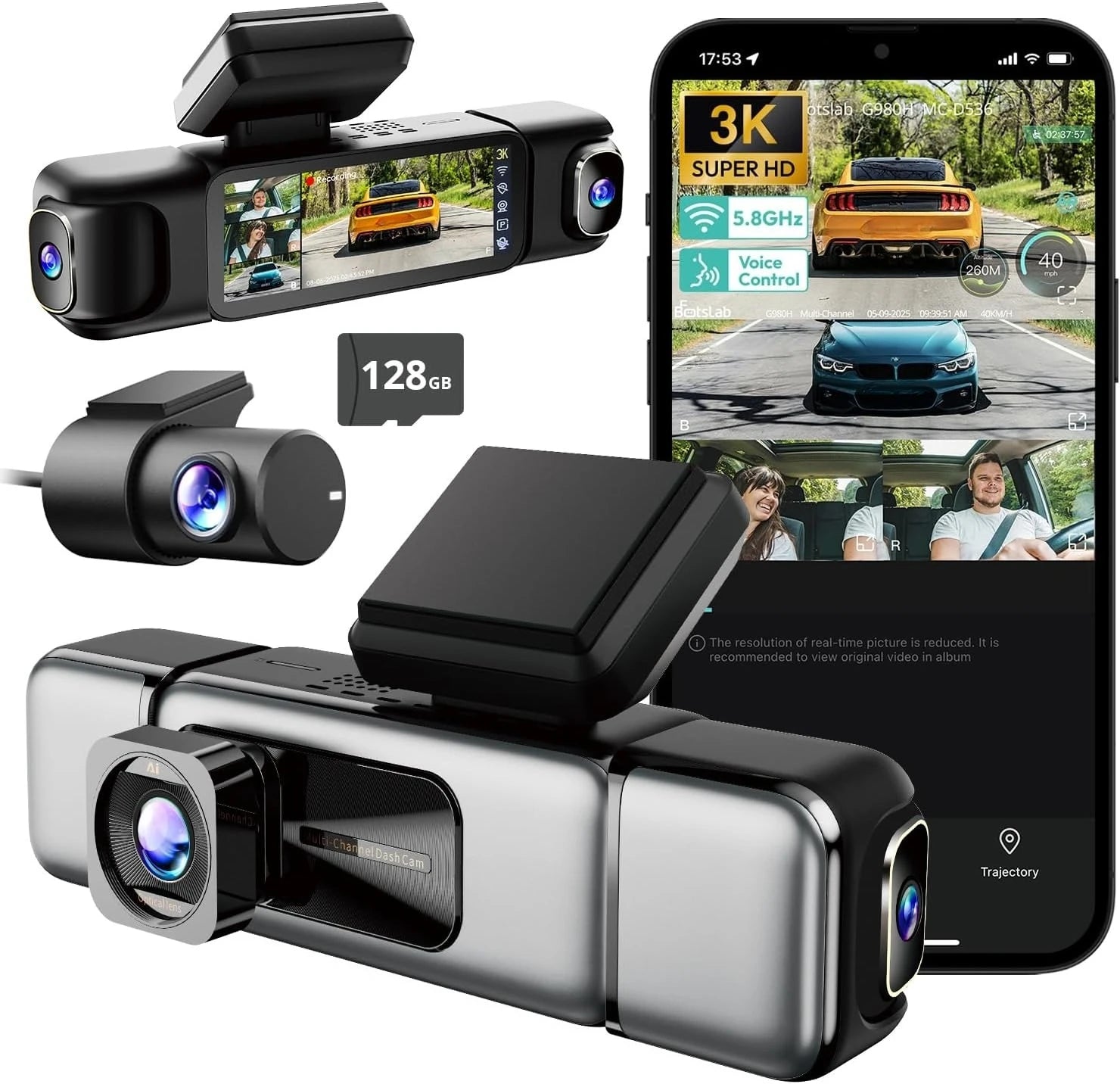 3K 4-Channel Dash Cam