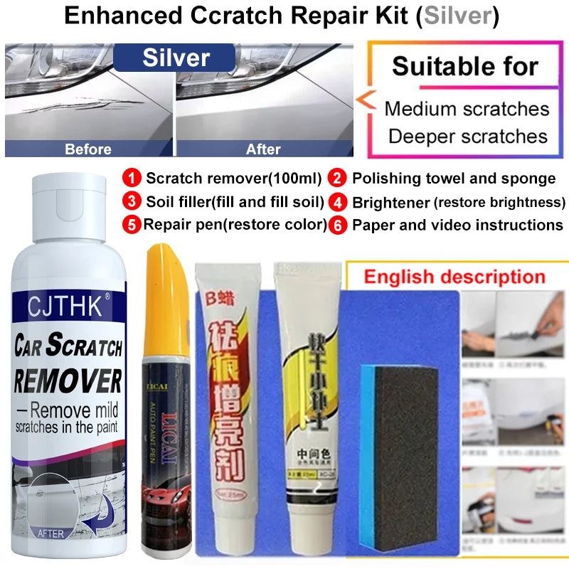 Car Scratch Remover and Paint Care Wax