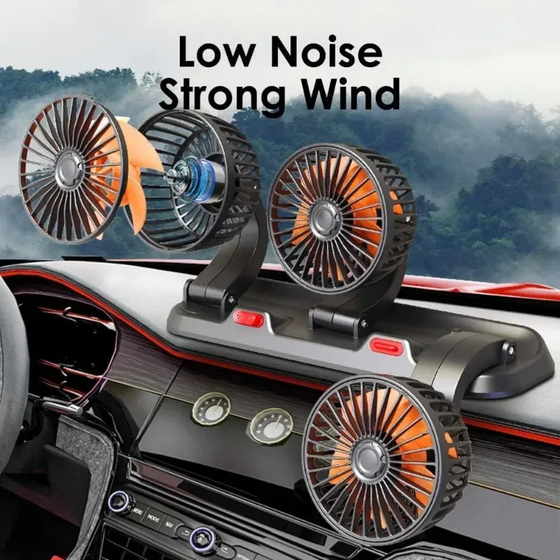 Car Fan 360° Adjustable 3 Head 