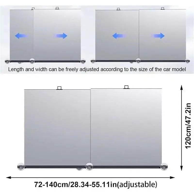 Automatic Retractable Car Sunshade, Windshield Sun Shade for UV & Heat Blocker, 47-53 Inch Adjustable, Foldable Sun Visor for All Season, Car Privacy Shades, Automotive Accessories Exterior