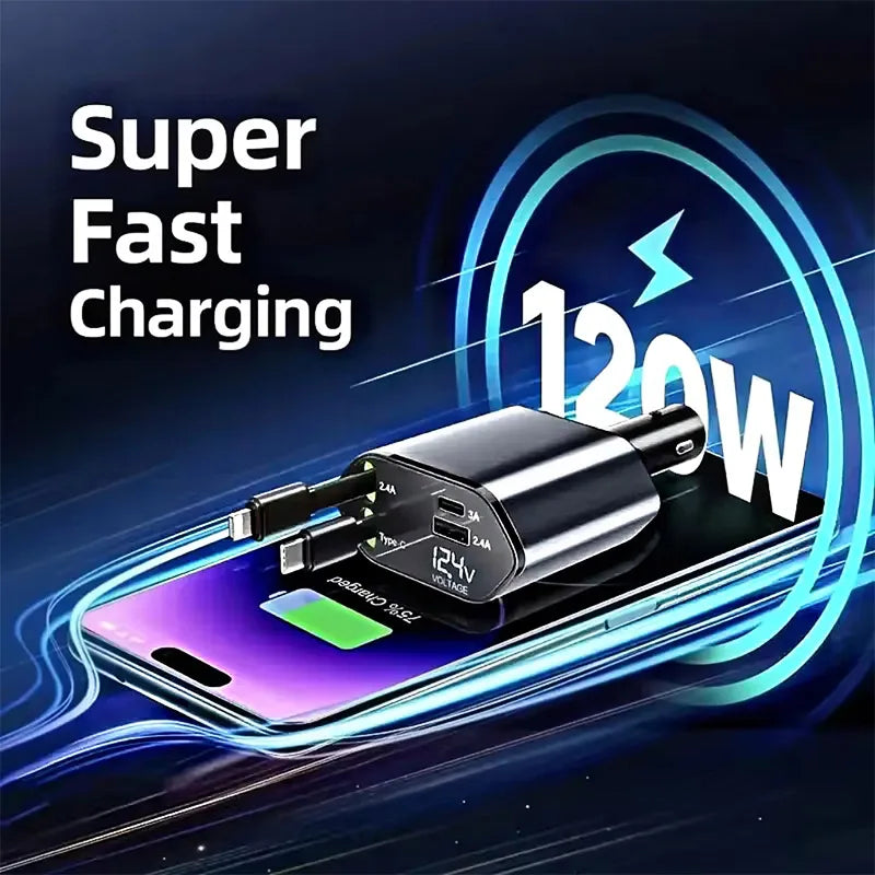 4 in 1 120W Car Charger