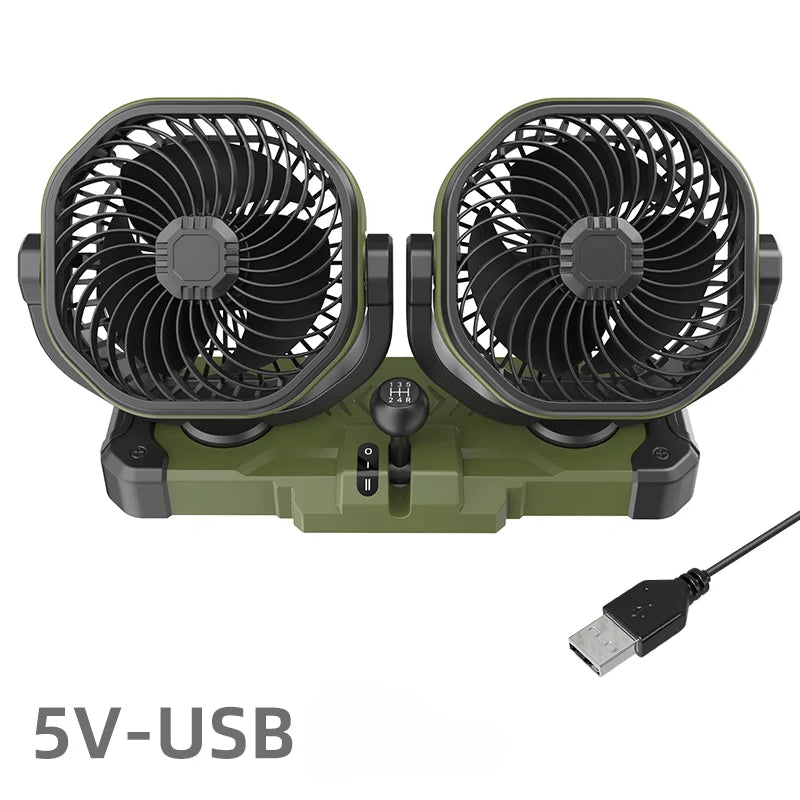 Dual-Head Car Cooling Fan