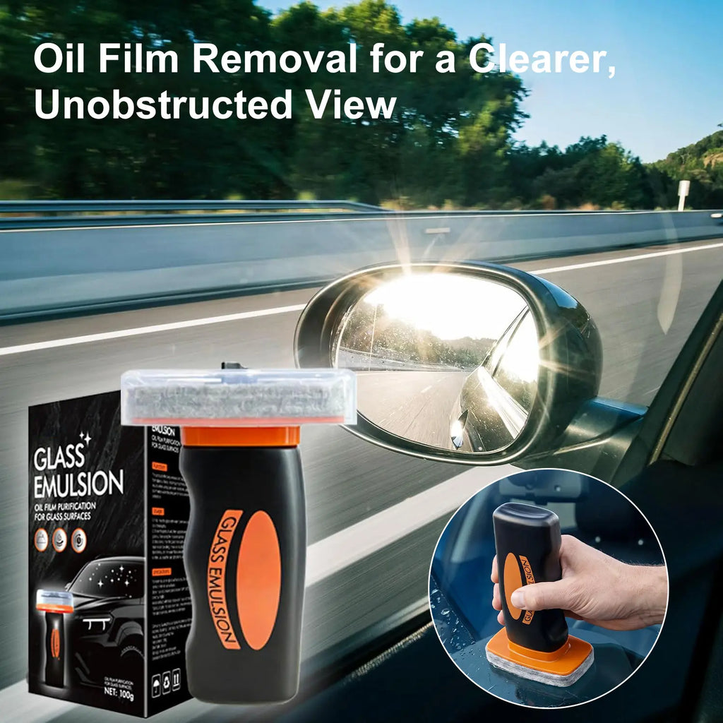 DUFIKKI Windshield Oil Film Eraser Wand - All-In-One Pro Kit with Glass Cleaning Emulsion Formula and Sponge - the Ultimate Streak-Free Solution to Prep for Rain Repellents Outdoorfun Fathersdaygift