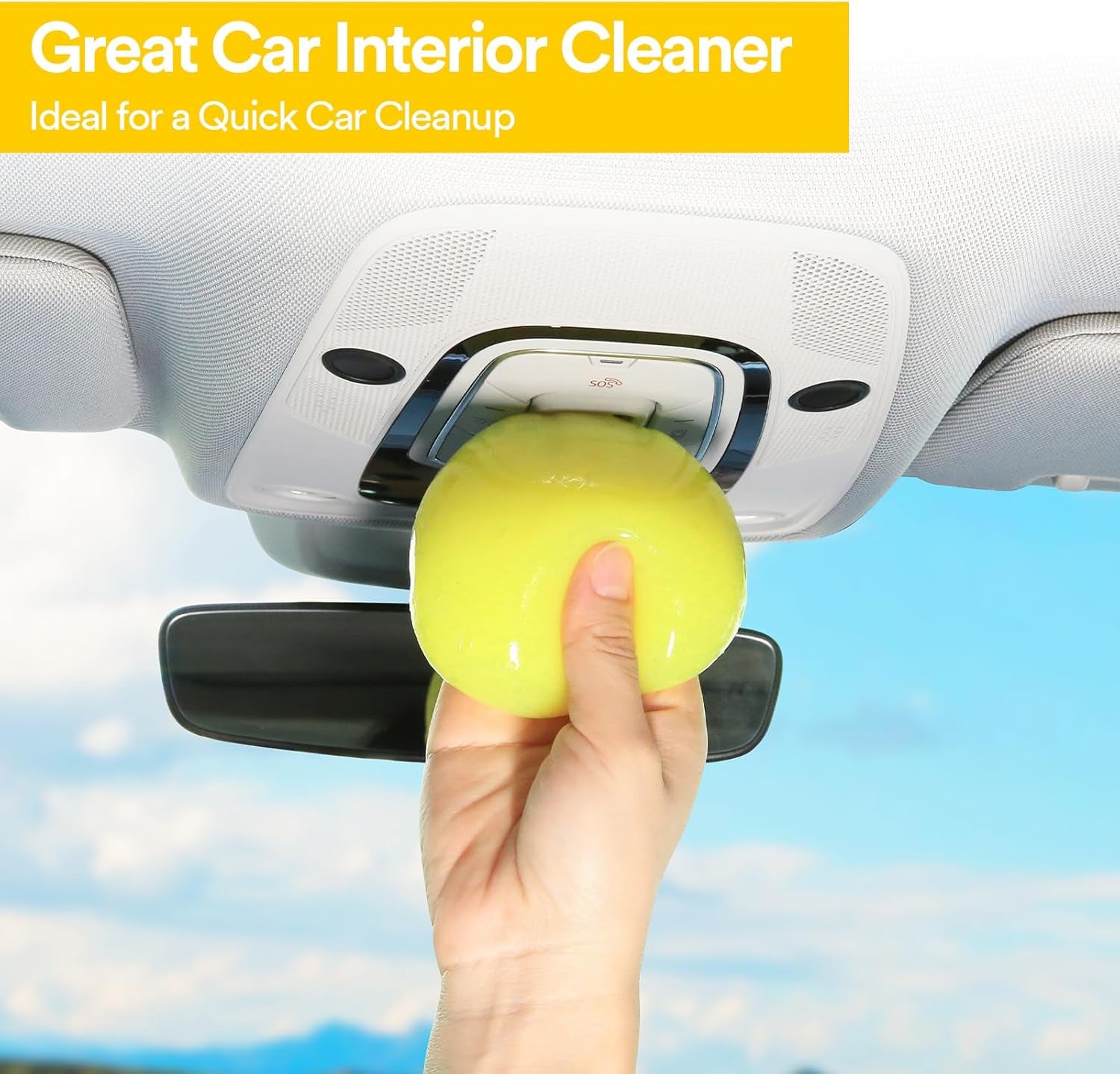 Professional Car Cleaning Gel Detailing Kit - Reusable Auto Cleaning Putty and Dust Remover Supplies - Ideal Gift for Men and Women - Yellow