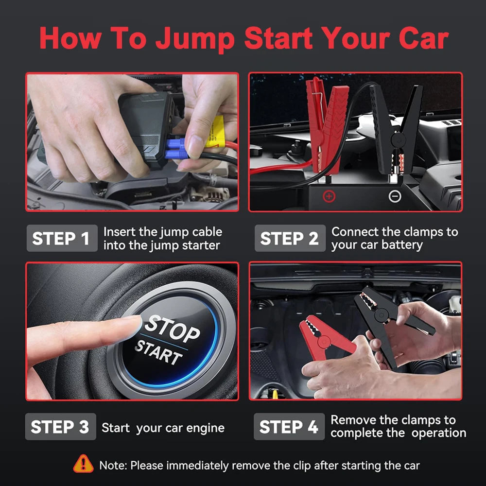 Portable 12V Car Jump Starter and 600A Power Bank