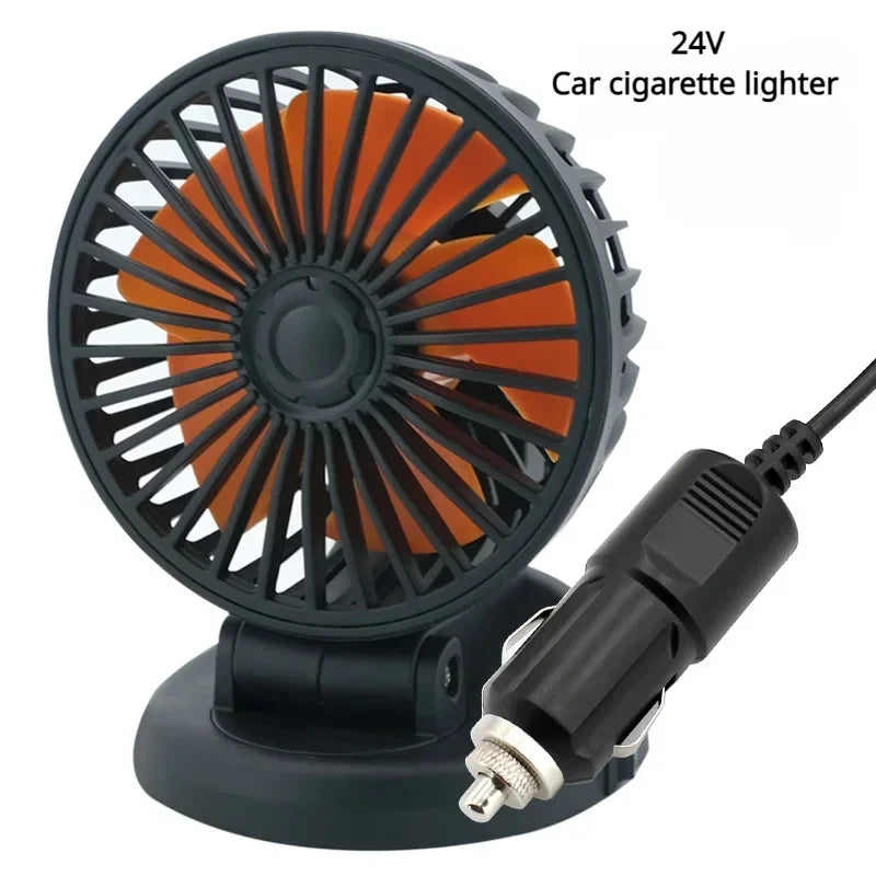 Car Fan 360° Adjustable 3 Head 